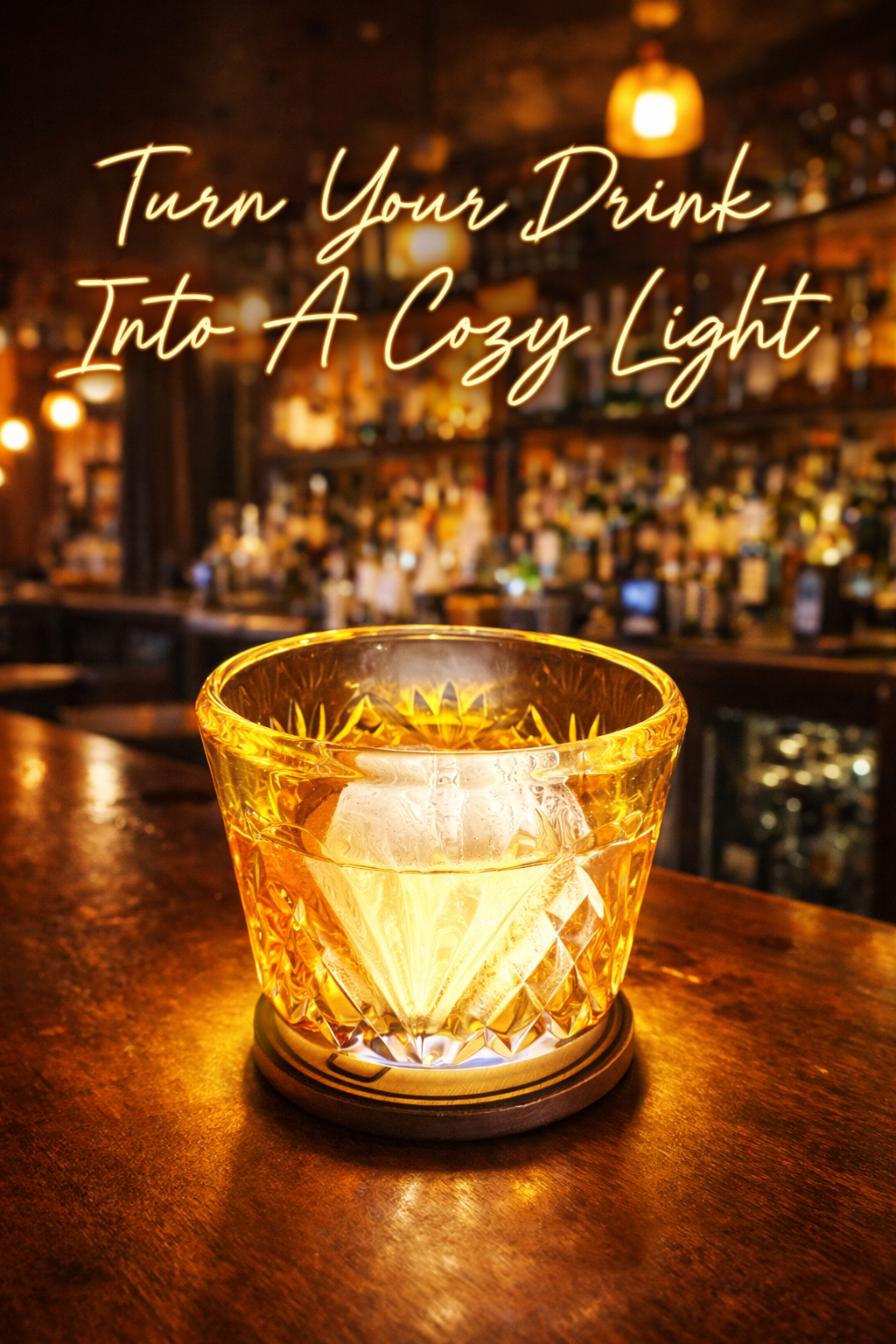 LED Drink Coasters Set of 2 (Wooden Gift Box)