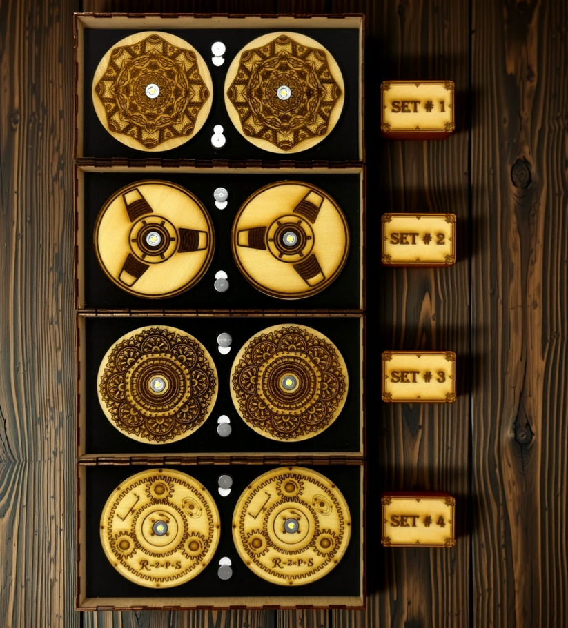 LED Drink Coasters Set of 2 (Wooden Gift Box)